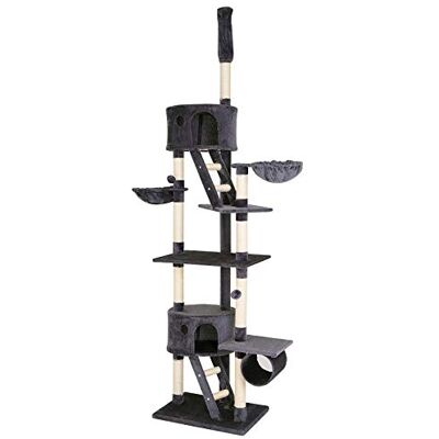 lionto XXL Kratzbaum für Katzen, Deckenhoch, Höhe 230-250 cm, Dunkelgrau lionto XXL Kratzbaum für Katzen, Deckenhoch, Höhe 230-250 cm, Dunkelgrau