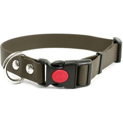 Mystique ® Biothane Safety klick Halsband 25mm 40-50cm Khaki Mystique ® Biothane Safety klick Halsband 25mm 40-50cm Khaki
