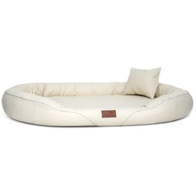 tierlando ® Orthopädisches Hundebett Tiffany Easy CLEAN aus Kunstleder für große Hunde (XL XXL), allergikerfreundlich mit Anti-Haar-Oberfläche und Memory Foam, Größe: 145x105 cm Farbe: 05 Creme tierlando ® Orthopädisches Hundebett Tiffany Easy CLEAN aus Kunstleder für große Hunde (XL XXL), allergikerfreundlich mit Anti-Haar-Oberfläche und Memory Foam, Größe: 145x105 cm Farbe: 05 Creme