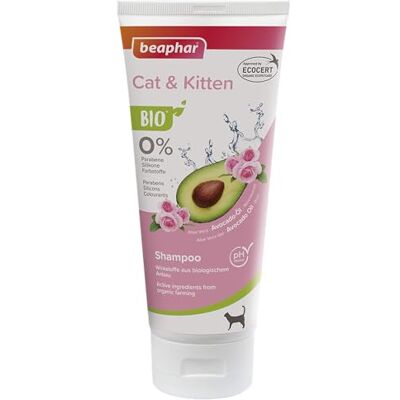 Beaphar Bio Shampoo Cat & Kitten, angereichert mit Avocadoöl und Rosenextrakt aus biologischem Anbau, 200 ml, Weiß Beaphar Bio Shampoo Cat & Kitten, angereichert mit Avocadoöl und Rosenextrakt aus biologischem Anbau, 200 ml, Weiß