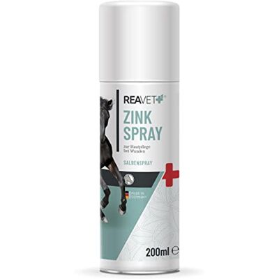 ReaVET Zinkspray Pferd 200ml Wundschutz für Pferde, Salbenspray, Wundspray, Antibakterielle Reinigung & Pflege Wunddesinfektion, Wundschutz Sprühpflaster für Tiere ReaVET Zinkspray Pferd 200ml Wundschutz für Pferde, Salbenspray, Wundspray, Antibakterielle Reinigung & Pflege Wunddesinfektion, Wundschutz Sprühpflaster für Tiere
