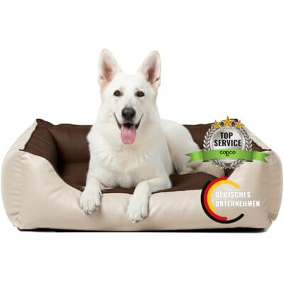CopcoPet Hundebett Grosse Hunde – Waschbares Hundekissen 【Wendebett】 Hundekorb aus Kunstleder Formstabiles Hundesofa Hundekörbchen mit erhöhten Rand, Dog Bed Braun/Beige 110 x 90 cm CopcoPet Hundebett Grosse Hunde – Waschbares Hundekissen 【Wendebett】 Hundekorb aus Kunstleder Formstabiles Hundesofa Hundekörbchen mit erhöhten Rand, Dog Bed Braun/Beige 110 x 90 cm