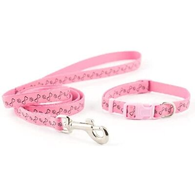 Small Bite Halsband und Leine Verstellbare Design Knochen und Pfotenabdruck, reflektierend Small Bite Halsband und Leine Verstellbare Design Knochen und Pfotenabdruck, reflektierend