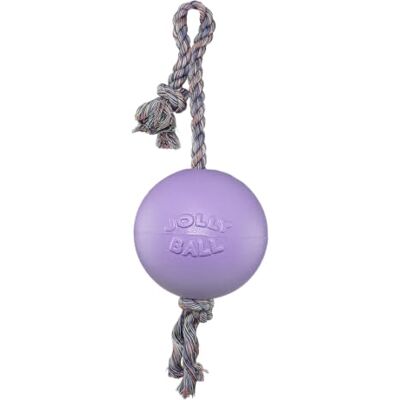 Jolly Pets , Romp-n-Roll, Hundespielzeug mit Seil und Ball, 20 cm/Größe L, Hellviolett Jolly Pets , Romp-n-Roll, Hundespielzeug mit Seil und Ball, 20 cm/Größe L, Hellviolett