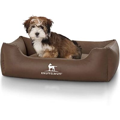 Knuffelwuff Kunstleder Hundebett Sidney M-L 85 x 63cm Braun abnehmbarer Bezug leicht zu reinigen für große, mittelgroße und kleine Hunde Knuffelwuff Kunstleder Hundebett Sidney M-L 85 x 63cm Braun abnehmbarer Bezug leicht zu reinigen für große, mittelgroße und kleine Hunde