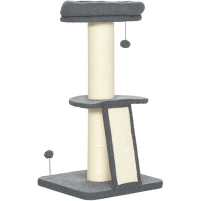 PawHut Kratzbaum 92 cm Rampe für Katzen bis 5 kg Dunkelgrau+Cremeweiß PawHut Kratzbaum 92 cm Rampe für Katzen bis 5 kg Dunkelgrau+Cremeweiß
