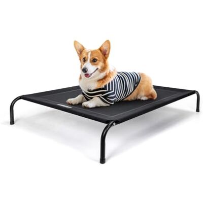 Nobleza Hundeliege Outdoor, Erhöhtes Hundebett Mittelgroße Hunde, für Draußen Camping, Kühlendes Erhöhtes Hund Haustierbett, Haustierliege Waschbar und Robuster, Schwarz, M, 105x80x20CM Nobleza Hundeliege Outdoor, Erhöhtes Hundebett Mittelgroße Hunde, für Draußen Camping, Kühlendes Erhöhtes Hund Haustierbett, Haustierliege Waschbar und Robuster, Schwarz, M, 105x80x20CM