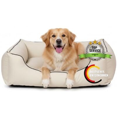 CopcoPet Hundebett kleine Hunde – Waschbares Hundekissen 【Wendebett】 Hundekorb aus Kunstleder Formstabiles Hundesofa Hundekörbchen mit erhöhten Rand, Dog Bed Beige 80 x 60 cm CopcoPet Hundebett kleine Hunde – Waschbares Hundekissen 【Wendebett】 Hundekorb aus Kunstleder Formstabiles Hundesofa Hundekörbchen mit erhöhten Rand, Dog Bed Beige 80 x 60 cm
