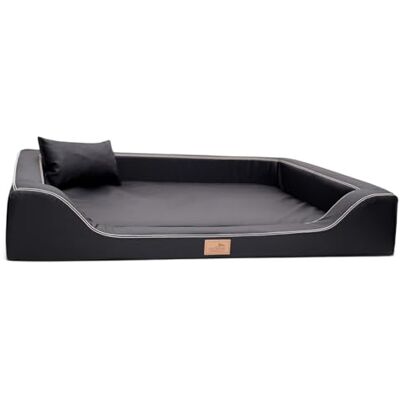 tierlando ® Orthopädisches Hundebett Melody aus pflegeleichtem und allergikerfreundlichem Kunstleder mit Latex-Matratze, Größe: 120x80cm Farbe: 03 Schwarz tierlando ® Orthopädisches Hundebett Melody aus pflegeleichtem und allergikerfreundlichem Kunstleder mit Latex-Matratze, Größe: 120x80cm Farbe: 03 Schwarz