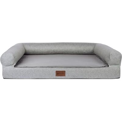 Petlando Orthopädisches Hundebett Alabama Ortho Hundesofa mit Viskoschaum & PU-Schaum, Fellimitat, waschbar 60 Grad, rutschfest, gelenkschonend – S 75x55x20cm für kleine Hunde, grau Petlando Orthopädisches Hundebett Alabama Ortho Hundesofa mit Viskoschaum & PU-Schaum, Fellimitat, waschbar 60 Grad, rutschfest, gelenkschonend – S 75x55x20cm für kleine Hunde, grau
