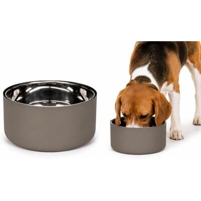 Flamingo hundenapf Xara Taupe Edelstahlnapf doppelwandig Elegantes Design 1,2L Flamingo hundenapf Xara Taupe Edelstahlnapf doppelwandig Elegantes Design 1,2L