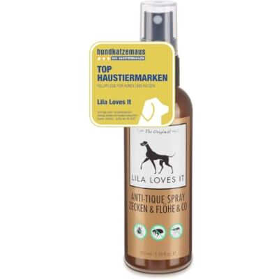 LILA LOVES IT Natürlicher Insektenschutz für Hunde – Anti Zecken Spray mit ätherischem Öl, Effektiver Schutz vor Zecken, Mücken & Flöhen, Anti-TIQUE Spray, 100 ml LILA LOVES IT Natürlicher Insektenschutz für Hunde – Anti Zecken Spray mit ätherischem Öl, Effektiver Schutz vor Zecken, Mücken & Flöhen, Anti-TIQUE Spray, 100 ml