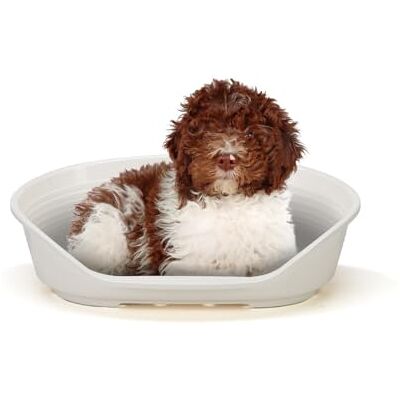 Ferplast Hundebett Kunststoff Mittelgroße Hunde 82 x 59 x 25cm, Weiß Mehr Hygiene, Komfort und Frische dank belüftetem, leicht zu reinigendem Design Ferplast Hundebett Kunststoff Mittelgroße Hunde 82 x 59 x 25cm, Weiß Mehr Hygiene, Komfort und Frische dank belüftetem, leicht zu reinigendem Design