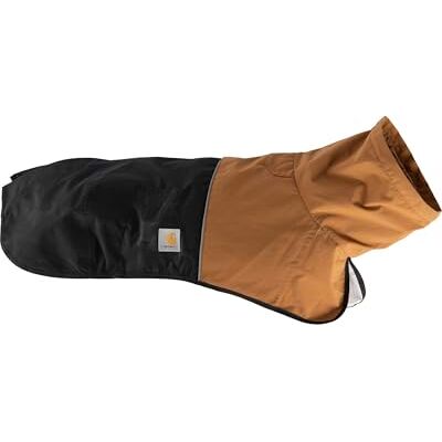Carhartt Strapazierfähige Hunde-Regenjacke mit wasserdichtem Sturmschutz-Material und verstellbaren Trägern, Braun/Schwarz, Größe S Carhartt Strapazierfähige Hunde-Regenjacke mit wasserdichtem Sturmschutz-Material und verstellbaren Trägern, Braun/Schwarz, Größe S