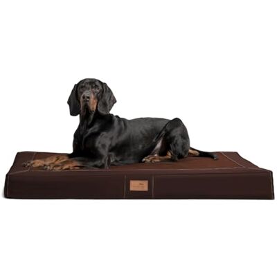 tierlando ® Orthopädische Hundematratze Oscar VIP aus Kunstleder und Velours mit Visco-Schaumfüllung, druckentlastende Hundematte mit Rutschfester Unterseite Größe: 150x100cm Farbe: 01 Braun tierlando ® Orthopädische Hundematratze Oscar VIP aus Kunstleder und Velours mit Visco-Schaumfüllung, druckentlastende Hundematte mit Rutschfester Unterseite Größe: 150x100cm Farbe: 01 Braun