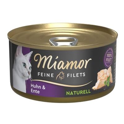 Miamor Feine Filets Naturelle Nassfutter für ausgewachsene Katzen mit Filetstückchen im eigenen Saft. Fettarmes Ergänzungsfutter in der Dose ohne künstliche Zusätze 24x80g Huhn & Ente Miamor Feine Filets Naturelle Nassfutter für ausgewachsene Katzen mit Filetstückchen im eigenen Saft. Fettarmes Ergänzungsfutter in der Dose ohne künstliche Zusätze 24x80g Huhn & Ente