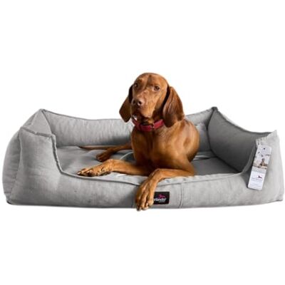 tierlando ® Scarlett orthopädisches Hundebett inklusive Matratzenschoner, aus meliertem Möbelstoff in modernem Design, Größe: 130x100 cm Farbe: 06 Grau tierlando ® Scarlett orthopädisches Hundebett inklusive Matratzenschoner, aus meliertem Möbelstoff in modernem Design, Größe: 130x100 cm Farbe: 06 Grau