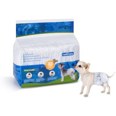 Nobleza Hund Windeln Einweg Weiblich Welpen Training Windeln Super Absorbent Pet Wraps 12 Pack, Größe XS Nobleza Hund Windeln Einweg Weiblich Welpen Training Windeln Super Absorbent Pet Wraps 12 Pack, Größe XS
