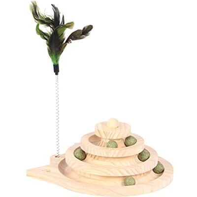 duvoplus , Spin 'n Play Katzenspielzeug, 26 x 26 x 13,5 cm, Holzfarben, Spielzeug, Farbe Holz, Katze duvoplus , Spin 'n Play Katzenspielzeug, 26 x 26 x 13,5 cm, Holzfarben, Spielzeug, Farbe Holz, Katze