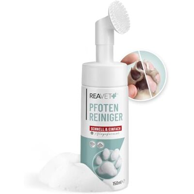 ReaVET Pfotenreiniger für Hunde mit Pfotenschaum, Hundepfoten Reiniger, Pfoten waschen Hund ohne Abspülen, Pfotenpflege mit Hamamelis & Gurke, Dog Paw Cleaner, Paw Foam Cleaner 150ml ReaVET Pfotenreiniger für Hunde mit Pfotenschaum, Hundepfoten Reiniger, Pfoten waschen Hund ohne Abspülen, Pfotenpflege mit Hamamelis & Gurke, Dog Paw Cleaner, Paw Foam Cleaner 150ml