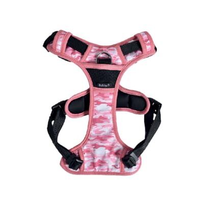 Bobby Camouflage Comfort Hundegeschirr Rückenlänge 32 cm mit Doppelring aus Metall, Farbe Camouflage Pink, Größe L/Brustumfang 56-73 cm Bobby Camouflage Comfort Hundegeschirr Rückenlänge 32 cm mit Doppelring aus Metall, Farbe Camouflage Pink, Größe L/Brustumfang 56-73 cm