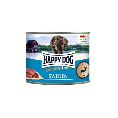 Happy Dog Sensible Pure Sweden Wild Nassfutter, 6x200 g Monoprotein Monoprotein-Nassfutter mit 70 % reinem Wild, getreide- und sojafrei, Rezeptur ohne Zuckerzusatz, für sensible Hunde Happy Dog Sensible Pure Sweden Wild Nassfutter, 6x200 g Monoprotein Monoprotein-Nassfutter mit 70 % reinem Wild, getreide- und sojafrei, Rezeptur ohne Zuckerzusatz, für sensible Hunde