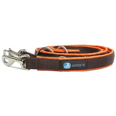anny-x teilgepolsterte Führleine Classic Bolt Protect leuchtorgange braun 3m anny-x teilgepolsterte Führleine Classic Bolt Protect leuchtorgange braun 3m