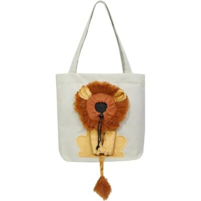 Generic Canvas-Tasche für Haustiere – Niedliche Löwen-Tasche mit Öffnung für den Kopf (für kleine Hunde & Katzen) Generic Canvas-Tasche für Haustiere – Niedliche Löwen-Tasche mit Öffnung für den Kopf (für kleine Hunde & Katzen)