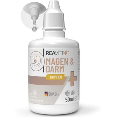 ReaVET Magen & Darm Tropfen Liquid für Katzen & Hunde 50ml sekundierend bei Durchfall oder Blähungen, natürliche Darmregulierung, Darmsanierung, unterstützt die Darmflora ReaVET Magen & Darm Tropfen Liquid für Katzen & Hunde 50ml sekundierend bei Durchfall oder Blähungen, natürliche Darmregulierung, Darmsanierung, unterstützt die Darmflora