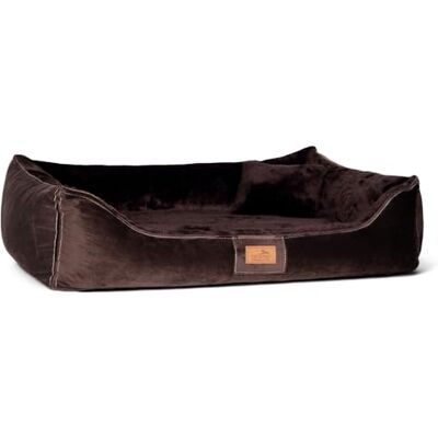 tierlando ® Orthopädisches Hundebett Floyd aus ultraweichem Bezug aus High-Tech-Velours und Plüsch mit Viscoschaum-Matratze für hohen Komfort Größe: 100x75cm Farbe: 01 Braun tierlando ® Orthopädisches Hundebett Floyd aus ultraweichem Bezug aus High-Tech-Velours und Plüsch mit Viscoschaum-Matratze für hohen Komfort Größe: 100x75cm Farbe: 01 Braun