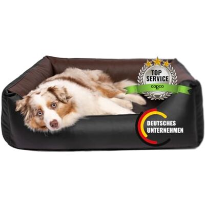 CopcoPet Orthopädisches Hundebett Grosse Hunde – Waschbares Hundekissen 【Wendebett】 Hundekorb aus Kunstleder Formstabiles Hundesofa Hundekörbchen mit erhöhten Rand, dog bed Schwarz/Braun 125 x 100 cm CopcoPet Orthopädisches Hundebett Grosse Hunde – Waschbares Hundekissen 【Wendebett】 Hundekorb aus Kunstleder Formstabiles Hundesofa Hundekörbchen mit erhöhten Rand, dog bed Schwarz/Braun 125 x 100 cm