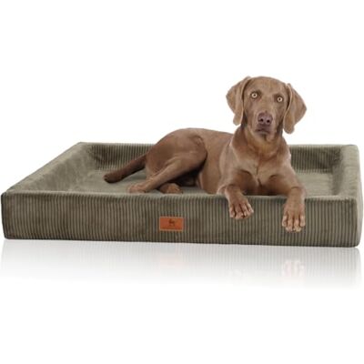 Knuffelwuff orthopädisches Hundebett aus Cord mit Handwebcharakter Santiago M-L 85 x 65cm Khaki Abnehmbarer Bezug waschbar für große, mittelgroße und kleine Hunde Knuffelwuff orthopädisches Hundebett aus Cord mit Handwebcharakter Santiago M-L 85 x 65cm Khaki Abnehmbarer Bezug waschbar für große, mittelgroße und kleine Hunde