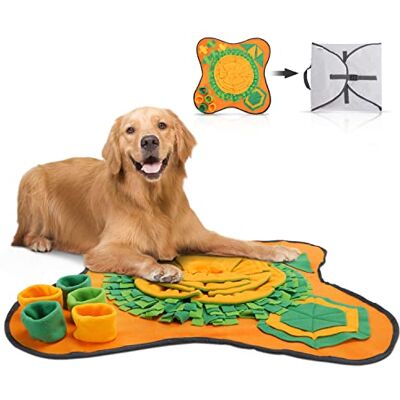 Nobleza Schnüffelteppich Hund Intelligenzspielzeug, Schnüffelteppich Waschbar Faltbar, Rutschfest Intelligenz Hundespielzeug Schnüffelspielzeug Fördert Die Natürlichen Futtersuchfähigkeiten, 70*70cm Nobleza Schnüffelteppich Hund Intelligenzspielzeug, Schnüffelteppich Waschbar Faltbar, Rutschfest Intelligenz Hundespielzeug Schnüffelspielzeug Fördert Die Natürlichen Futtersuchfähigkeiten, 70*70cm
