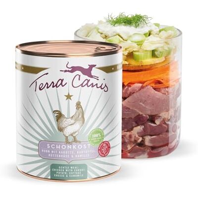 Terra Canis Hund-Schonkost, Nassfutter Huhn 800 g – Ergänzungs-Hundefutter, getreidefrei, ideal bei akuten Magen-Darm-Problemen, mit Rohstoffen in 100% Lebensmittelqualität Terra Canis Hund-Schonkost, Nassfutter Huhn 800 g – Ergänzungs-Hundefutter, getreidefrei, ideal bei akuten Magen-Darm-Problemen, mit Rohstoffen in 100% Lebensmittelqualität