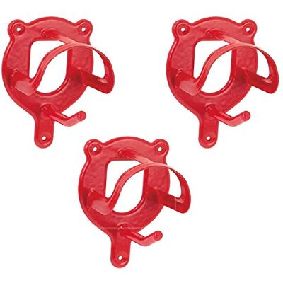 PFIFF 001109 Trensenhalter mit Zusatzhaken, Metall pulverbeschichtet, rot 3er Set PFIFF 001109 Trensenhalter mit Zusatzhaken, Metall pulverbeschichtet, rot 3er Set