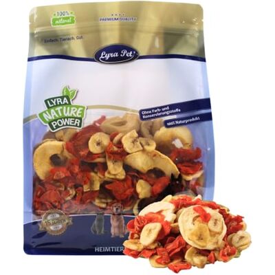 Lyra Pet ® 1 kg Obst-Gemüse-Mix getrocknet Bananen, Äpfel & Karotten Reich an Vitaminen & Ballaststoffen Einzelfutter für Vögel, Nager, Pferde & Reptilien Natürliches Futter als Ergänzung Lyra Pet ® 1 kg Obst-Gemüse-Mix getrocknet Bananen, Äpfel & Karotten Reich an Vitaminen & Ballaststoffen Einzelfutter für Vögel, Nager, Pferde & Reptilien Natürliches Futter als Ergänzung