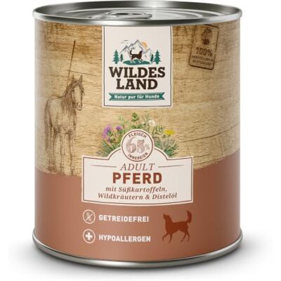 WILDES LAND Pferd mit Süßkartoffel Classic Adult Nassfutter für Hunde 6 x 800 g WILDES LAND Pferd mit Süßkartoffel Classic Adult Nassfutter für Hunde 6 x 800 g