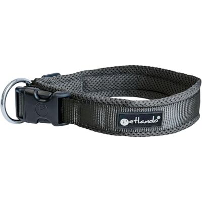 Petlando Mesh Hundehalsband – leicht, atmungsaktiv, weich mit Mesh gepolstert, stufenlos verstellbar, robust & strapazierfähig mit O-Ring – Halsband Hund XS 35-40cm, Schwarz Petlando Mesh Hundehalsband – leicht, atmungsaktiv, weich mit Mesh gepolstert, stufenlos verstellbar, robust & strapazierfähig mit O-Ring – Halsband Hund XS 35-40cm, Schwarz