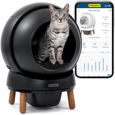 PetSafe ScoopFree SmartSpin Selbstreinigende Katzentoilette – Moderne Geruchskontrolle – App-gesteuert mit Gesundheitsüberwachung – Für Jede Streu geeignet – Bis zu 2 Wochen automatische Reinigung PetSafe ScoopFree SmartSpin Selbstreinigende Katzentoilette – Moderne Geruchskontrolle – App-gesteuert mit Gesundheitsüberwachung – Für Jede Streu geeignet – Bis zu 2 Wochen automatische Reinigung