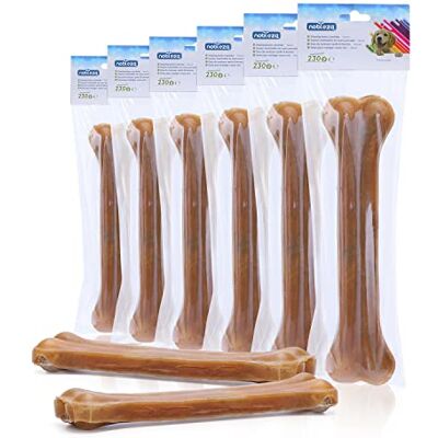 Nobleza Hunde Kauknochen 25CM x 6 Stück, 100% natürliche rinderhautknochen und hundeknochen für große Hund, Dog Bones proteinreiche Nobleza Hunde Kauknochen 25CM x 6 Stück, 100% natürliche rinderhautknochen und hundeknochen für große Hund, Dog Bones proteinreiche