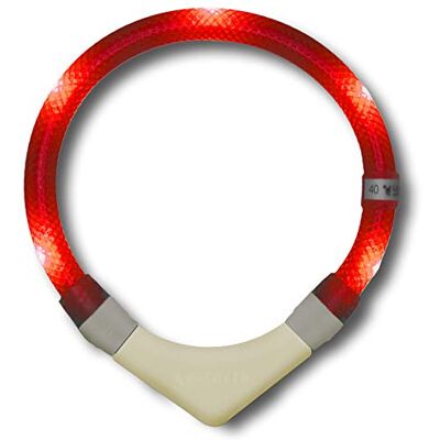 LEUCHTIE ® Plus NL Leuchthalsband Hund batteriebetrieben, nachleuchtend phosphoreszierendes Batterieteil, wasserdichtes LED Halsband, 100h Leuchtdauer, enorm hell, rot Größe 60 LEUCHTIE ® Plus NL Leuchthalsband Hund batteriebetrieben, nachleuchtend phosphoreszierendes Batterieteil, wasserdichtes LED Halsband, 100h Leuchtdauer, enorm hell, rot Größe 60