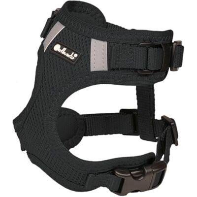 Petlando Hundegeschirr Mesh Vest, leichtes Brustgeschirr aus weichem Mesh & Nylon, stufenlos verstellbar, reflektierend mit 2 D-Ringen, Schwarz L, Welpengeschirr Petlando Hundegeschirr Mesh Vest, leichtes Brustgeschirr aus weichem Mesh & Nylon, stufenlos verstellbar, reflektierend mit 2 D-Ringen, Schwarz L, Welpengeschirr