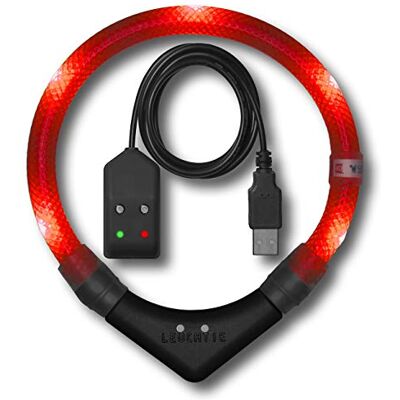 LEUCHTIE ® Easy Charge Bewegungssensor rot 42,5 extrem helles Leuchthalsband für Hunde 25 h Leuchtdauer USB aufladbar LEUCHTIE ® Easy Charge Bewegungssensor rot 42,5 extrem helles Leuchthalsband für Hunde 25 h Leuchtdauer USB aufladbar