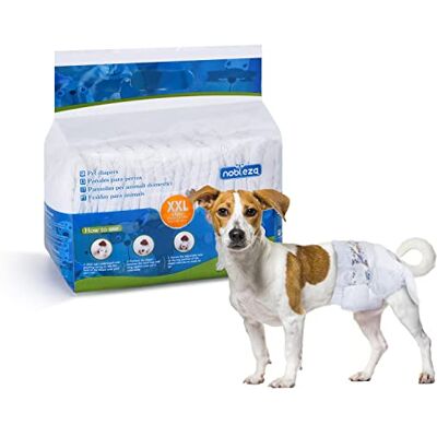 Nobleza Hund Windeln Einweg Weiblich Welpen Training Windeln Super Absorbent Pet Wraps 12 Pack, Größe XXL Nobleza Hund Windeln Einweg Weiblich Welpen Training Windeln Super Absorbent Pet Wraps 12 Pack, Größe XXL
