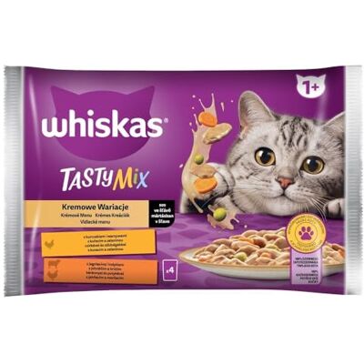 whiskas Tasty Mix Cremige Variationen Katzennassfutter im Beutel mit Huhn, Lamm und Pute in Sauce 24 Beutel (6 x 4 x 85g) whiskas Tasty Mix Cremige Variationen Katzennassfutter im Beutel mit Huhn, Lamm und Pute in Sauce 24 Beutel (6 x 4 x 85g)