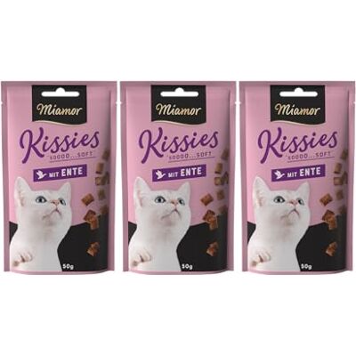 Miamor Kissies Ente – 3 x 50g Weiche Katzensnacks mit 90% Fleischanteil Getreidefrei & ohne Zuckerzusatz Katzensnack für Zwischendurch Miamor Kissies Ente – 3 x 50g Weiche Katzensnacks mit 90% Fleischanteil Getreidefrei & ohne Zuckerzusatz Katzensnack für Zwischendurch