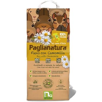Paglianatura Natürliches Heustroh mit Kamille 1300g — Beruhigendes und ballaststoffreiches Futter für Kaninchen, Nagetiere und Kleintiere Paglianatura Natürliches Heustroh mit Kamille 1300g — Beruhigendes und ballaststoffreiches Futter für Kaninchen, Nagetiere und Kleintiere