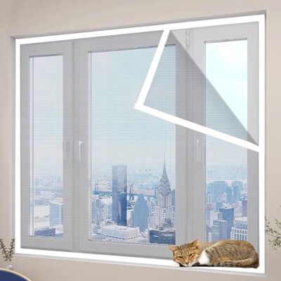 DUOLEH Insektengitter Fenster Katzenschutz Netz Selbstklebend Fliegengitter Katzensicher, Katzennetz Fenster Mesh, für Balkontür Schlafzimmer Küchentüren DUOLEH Insektengitter Fenster Katzenschutz Netz Selbstklebend Fliegengitter Katzensicher, Katzennetz Fenster Mesh, für Balkontür Schlafzimmer Küchentüren