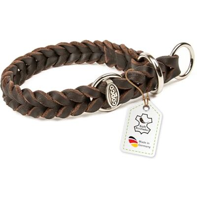 CopcoPet Hundehalsband Würger 40–45 cm x 20mm Braun – Geflochtenes Halsband mit Zugstopp & verchromtem Ring – Aus robustem Fettleder – Für mittelgroße Hunde – Weiches Lederhalsband fürs Training CopcoPet Hundehalsband Würger 40–45 cm x 20mm Braun – Geflochtenes Halsband mit Zugstopp & verchromtem Ring – Aus robustem Fettleder – Für mittelgroße Hunde – Weiches Lederhalsband fürs Training