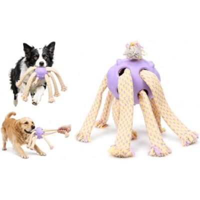 Flamingo Hundespielzeug Joanie Oktopus mit Gummiball Violett/Gelb Polyester und TPR Zum Werfen und Apportieren 46 x 16 x 11 cm Flamingo Hundespielzeug Joanie Oktopus mit Gummiball Violett/Gelb Polyester und TPR Zum Werfen und Apportieren 46 x 16 x 11 cm
